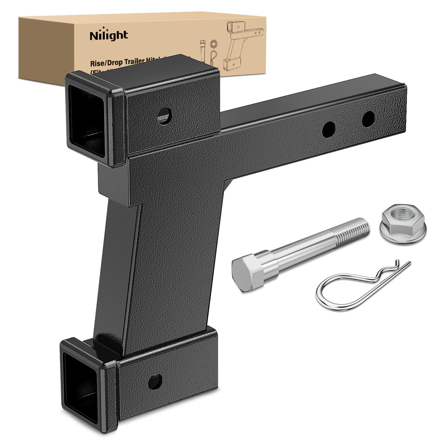Nilight Trailer Hitch Extension 2 and 8Inch Rise Drop for 2 Inch Hitches
