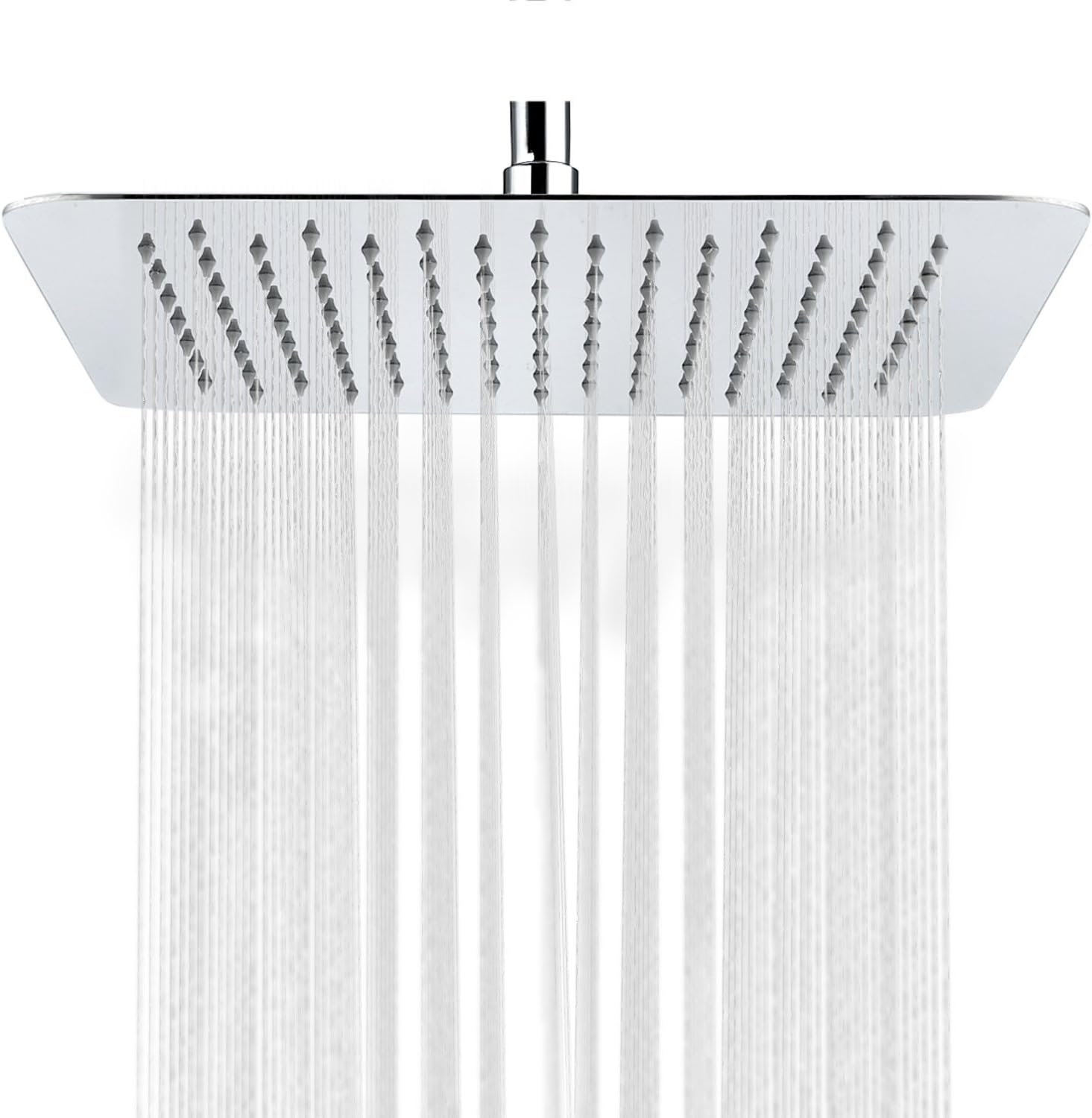 HIMARK Showerhead Rainfall High Pressure 12 inch Stainless Steel Shower Head with Polish Chrome Finish, Ultra Thin Waterfall Full Body Coverage with Silicone Nozzle Easy to Clean and Install