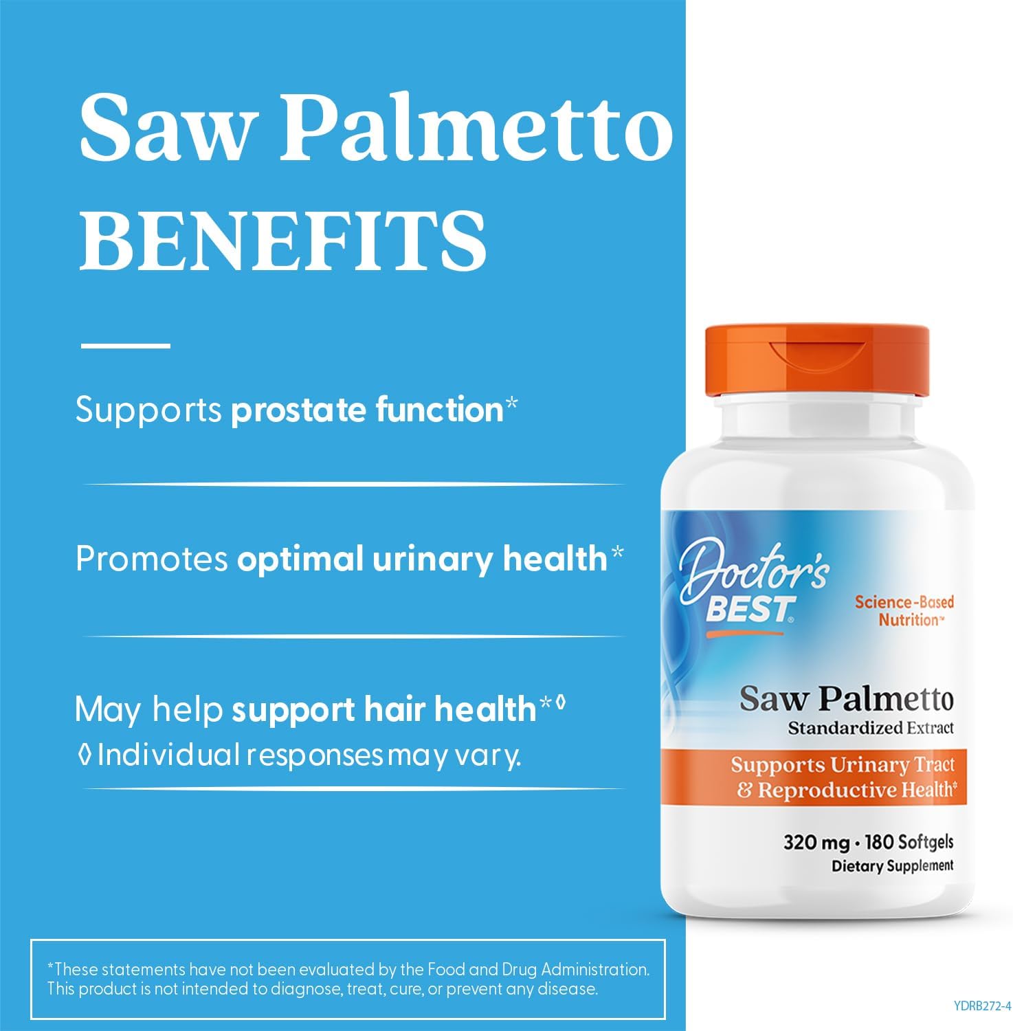 Doctor's Best Saw Palmetto 320 Mg Softgels, 180 Count