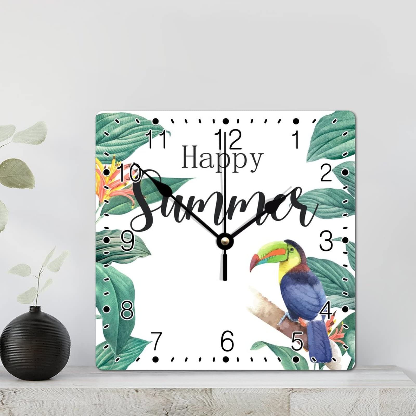 Horloge murale Happy Summer en bois pour une ambiance estivale rétro