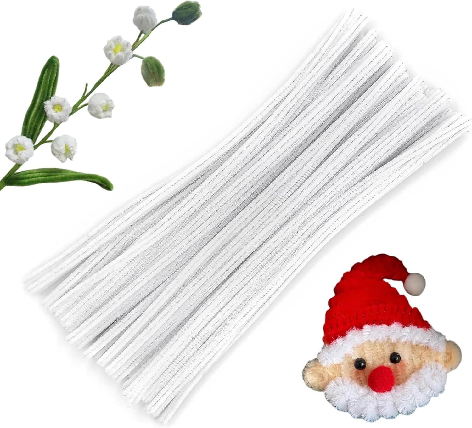 100Pcs Pipe Cleaners Craft Set | Chenille Stem Fuzzy Sticks DIY Craft Supplies for Art Projects Activities, Decorations, Flower Making, Modeling & Sculpting 100Pcs (Red) — Amazon image 16
