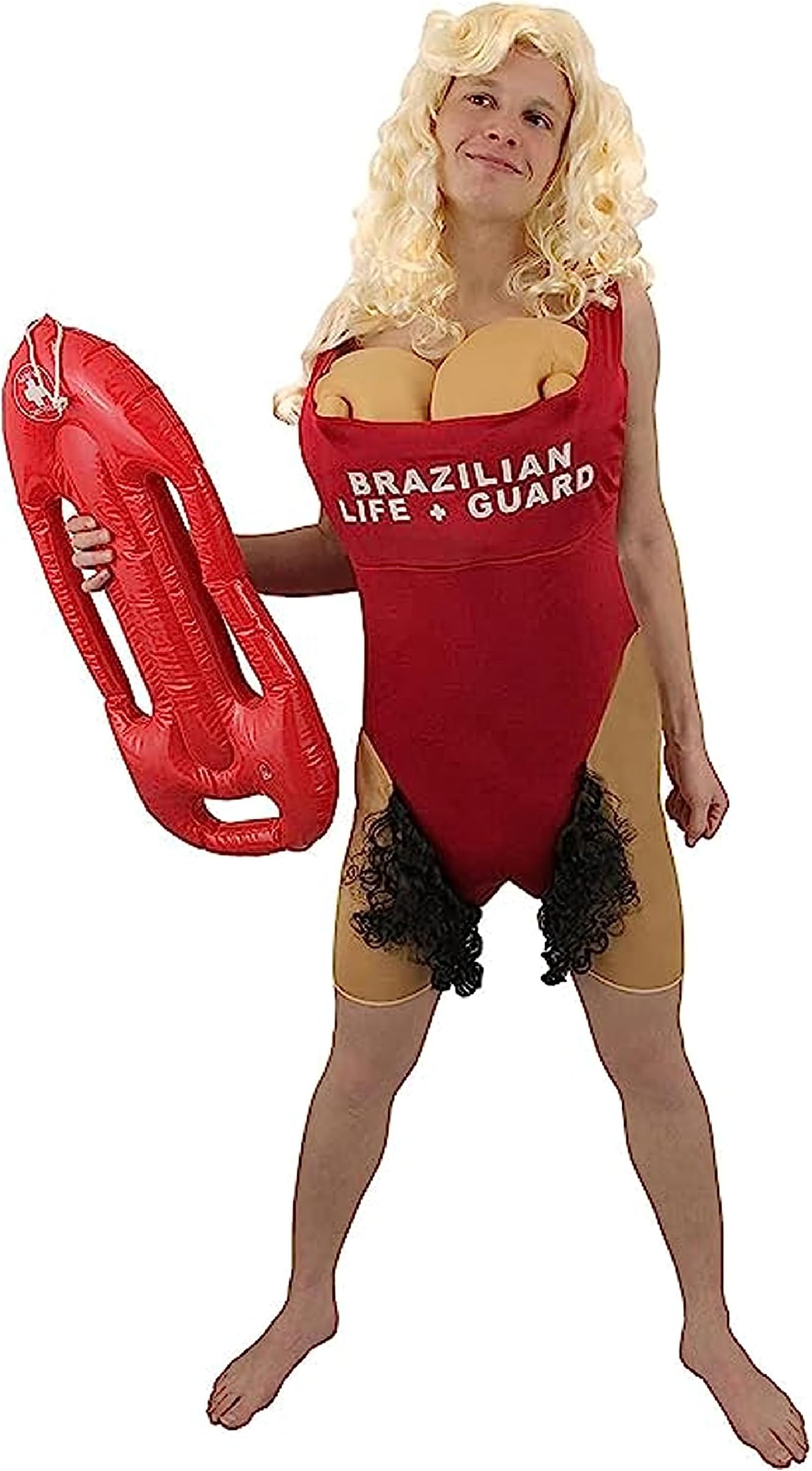 Mens Brazilian Babs Lifeguard Funny Costumes - TV Show Eighties Retro Novelty Fancy Dress for Stag Parties