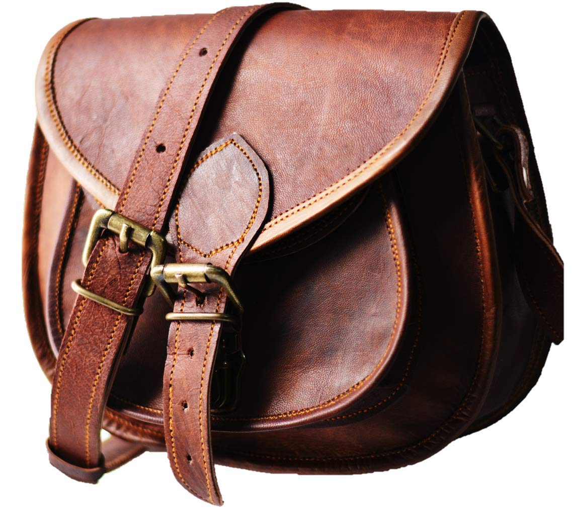Photo 1 of (Missing Parts) Urban Dezire Women's Leather Vintage Messenger Cross Body Bag 9x11 Brown