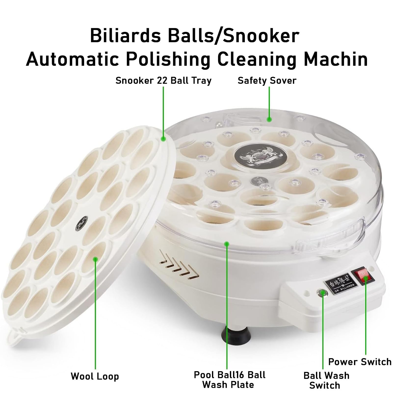 Pulitore per palle da biliardo 2 in 1 automatico elettronico 22-ball Cleaner per snooker, biliardo e palle da biliardo per gli uomini