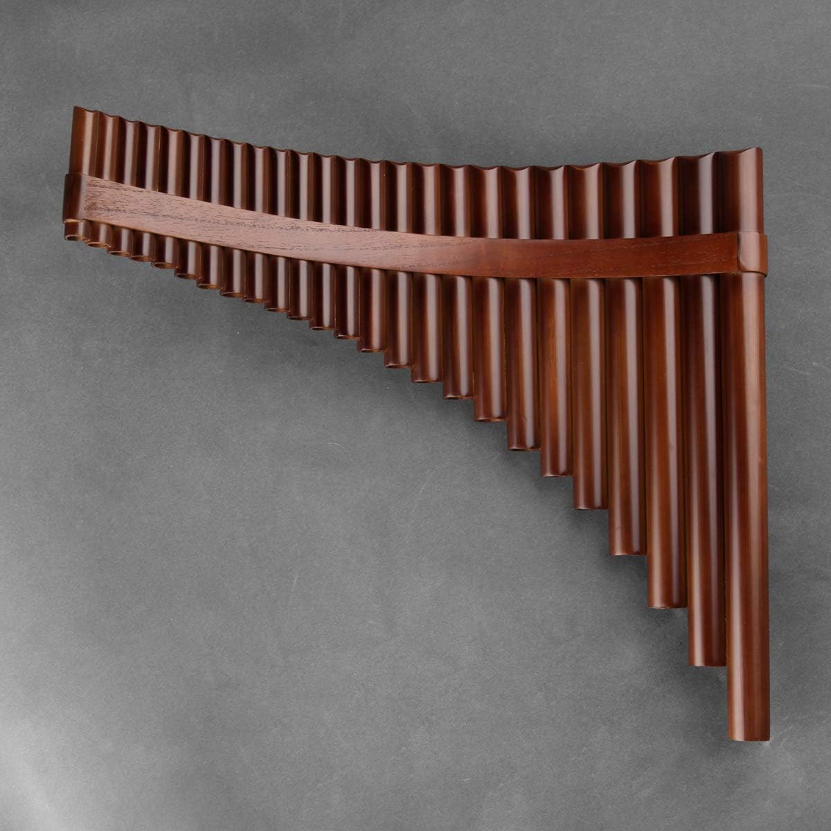 22/25 Pipes G Key Professional Pan Flute Chinese Traditional Musical Instrument Pan Pipes Easy to Learn with Exquisite Brown Pan Pipes Flute and Black Leather Bag (25-Right Hand)