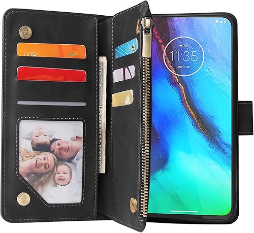 Miniatura 3 de Asuwish Funda compatible con Moto G Stylus 2020 MotoG Pro y protector de pantalla de vidrio templado, funda de piel con tapa para Motorola GStylus