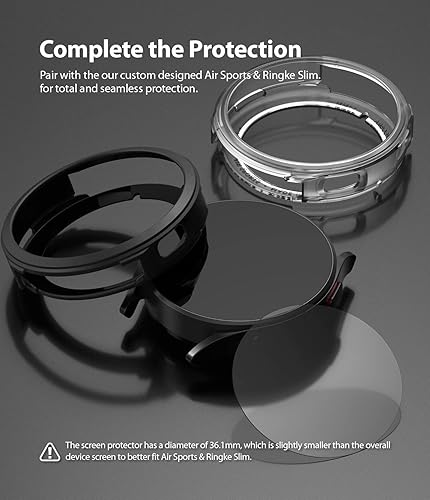 Miniatura 4 de Ringke Paquete de 4 protectores de pantalla multicapa: compatible con Samsung Galaxy Watch 5 de 1.732 pulgadas (2022) y Galaxy Watch 4 de 1.732