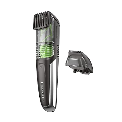 Remington Vacuum Beard Trimmer,13 Length and Style Settings with Adjustable Length Comb 2-18mm,Vacuum Trimmer for Beard, Mustache, and Stubble, Rechargeable Lithium Power, Washable, Removable Blades