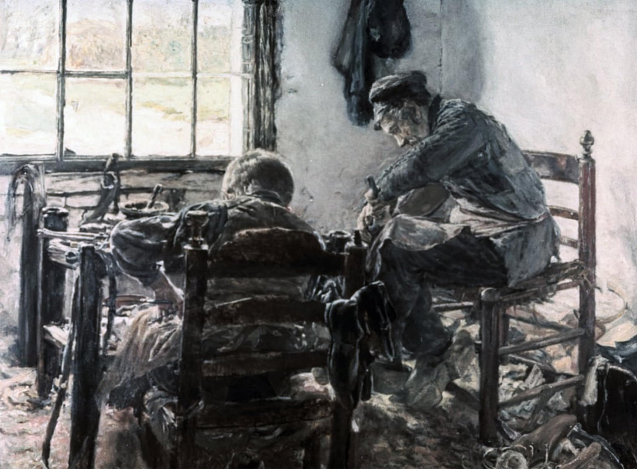 ARTXLXXBN Famous Print Painting Colorful Art Print Workshop of the Shoe Maker by Max Liebermann Canvas Art Decorations for Home Decor 60x90cm