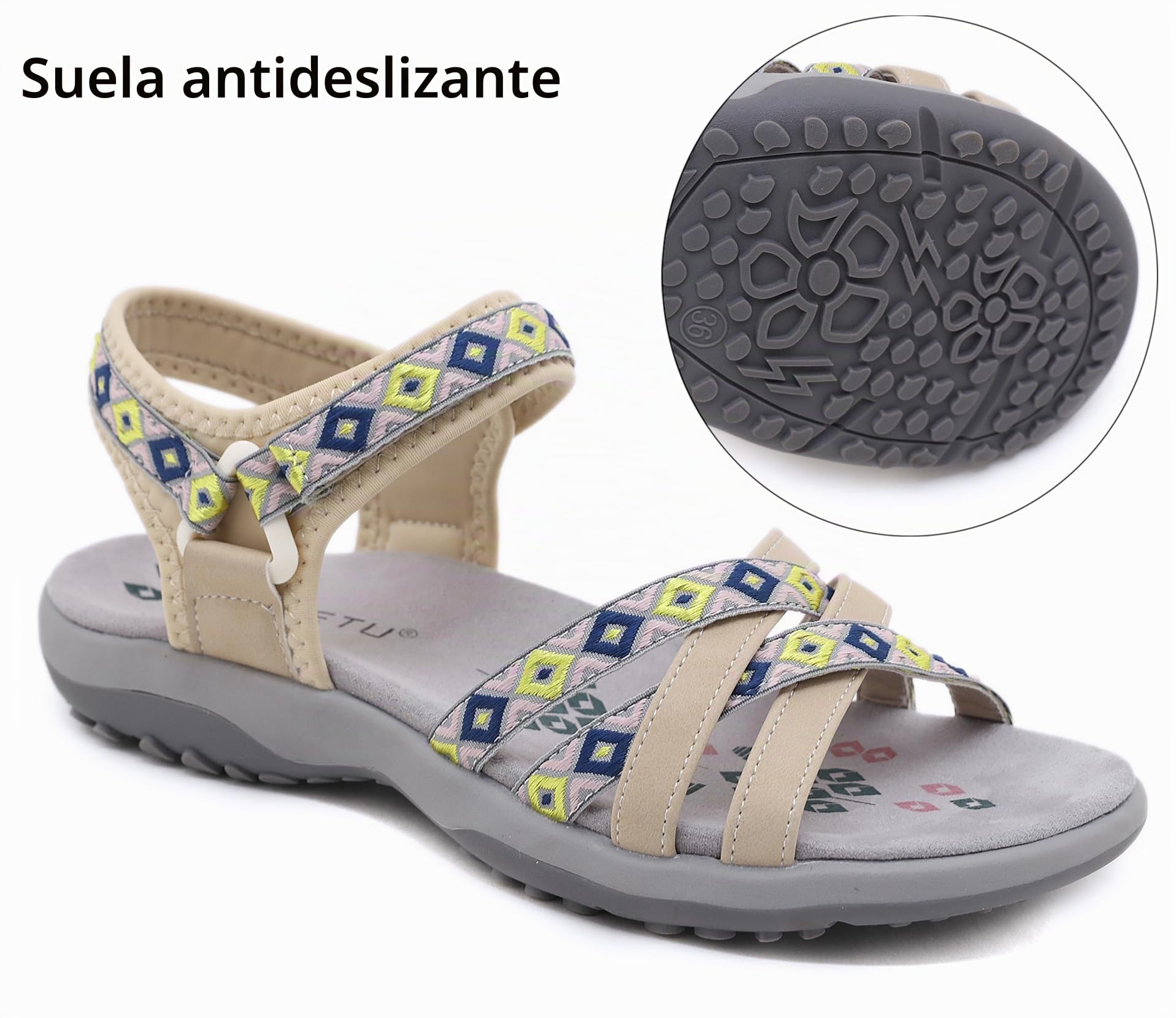 Meik Mangni Sandalias Deportivas Mujer Sandalias de Punta Descubierta Verano Sandalia de Trekking
