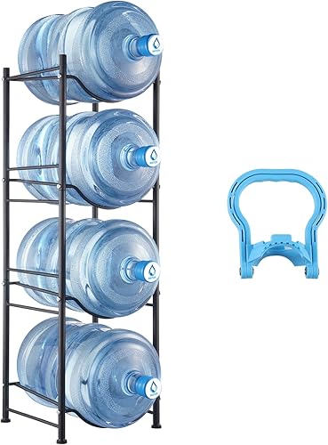 Miniatura 11 de VEVOR Soporte para Jarra de Agua de 5 Galones, Estante para Botellas de Agua de 3 Niveles con 3 Ranuras, Soporte Desmontable para Cocina, Oficina,