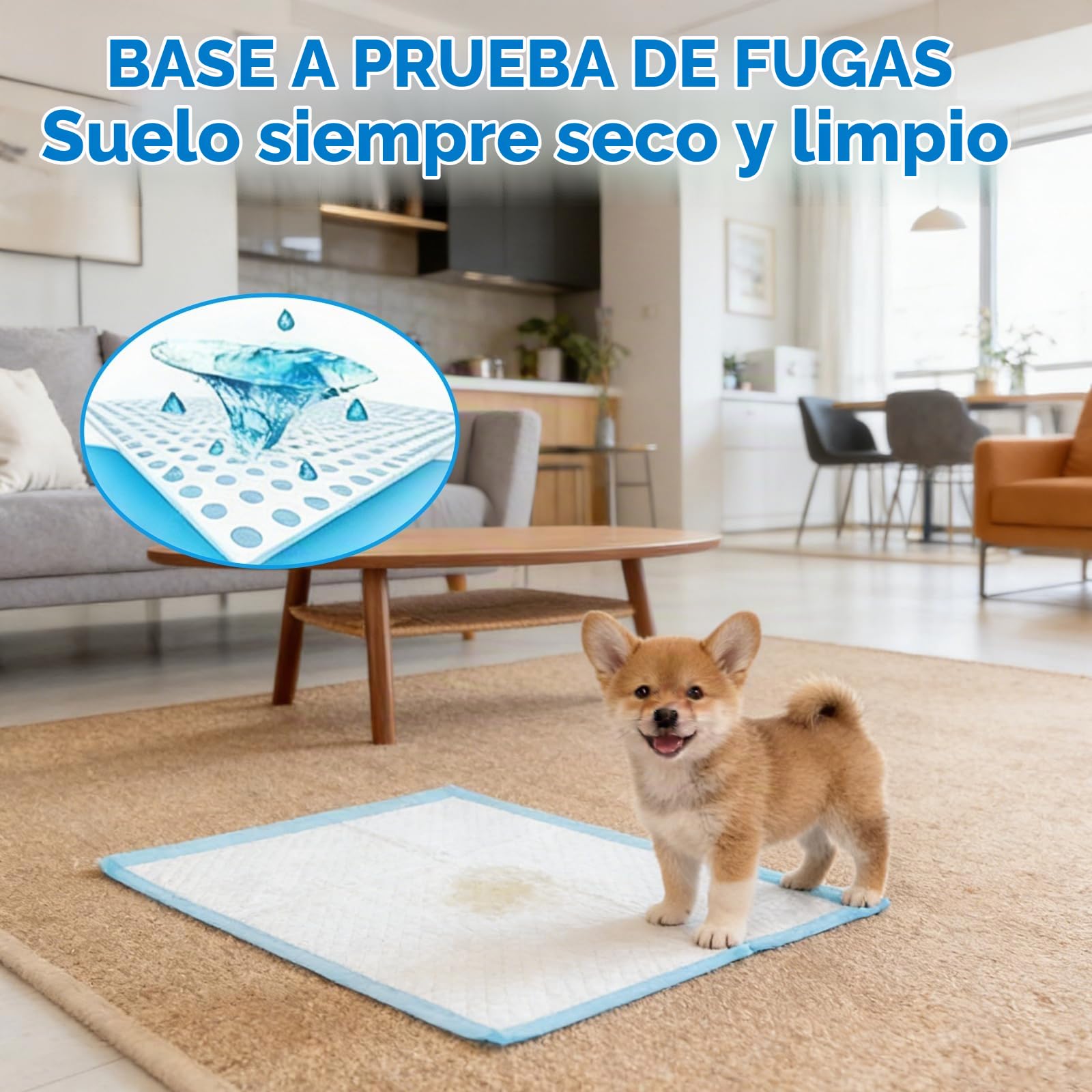 100 Piezas Empapadores Perros, 33 x 45cm Almohadillas Absorbentes, Almohadillas de adiestramiento de Perros y Cachorros, Superficie de Secado Rápido Evitar Fugas