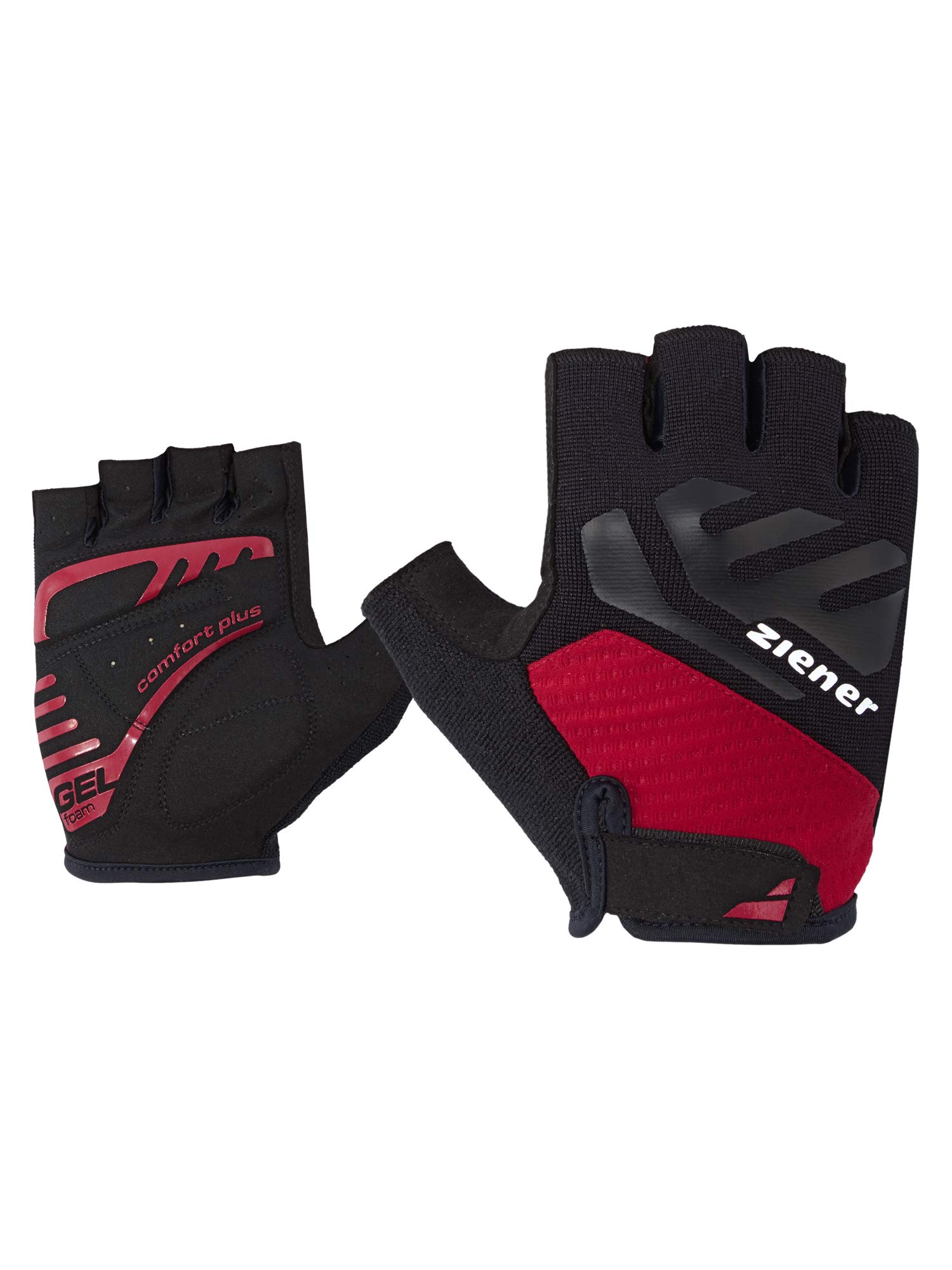 Ziener Men's CAECILIUS Cycling, Mountain Biking, Cycling Gloves, Short Finger, Breathable, Cushioning, Non-Slip, Red Pop, 6.5
