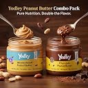 Yodley Pack of 2 (1 Unsweetened Peanut Butter & 1 Chocolate Peanut Butter) | 100% Natural | No Added Sugar | High-Protein & Fiber-Rich | Healthy Spread for Breakfast & Snacks (300g Each) gallery image