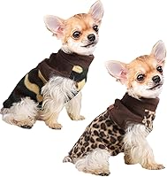 Vista 1 de Suéteres de Navidad para perros, paquete de 2 ropa de invierno para perros pequeños, chihuahua, forro polar con agujero para la correa, cálidos