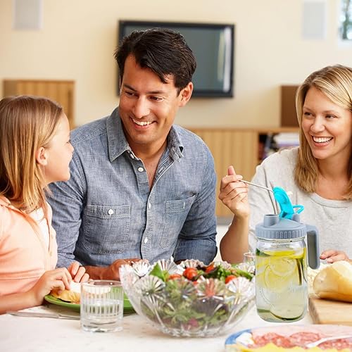 Miniatura 6 de Paquete de 2 tapas de boquilla para tarro Mason  Boquilla para verter tarro Mason con asa  Tapa de boquilla para verter tarro de masón verde azulado