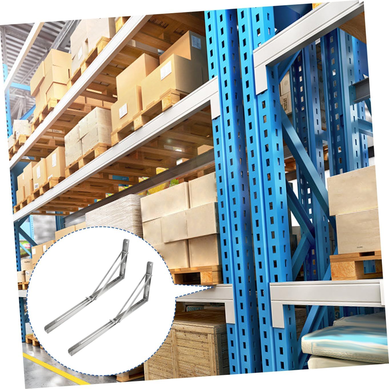 2pcs Practical Folding Brackets Stainless Steel Wall Mounted Shelf Brackets Versatile Storage