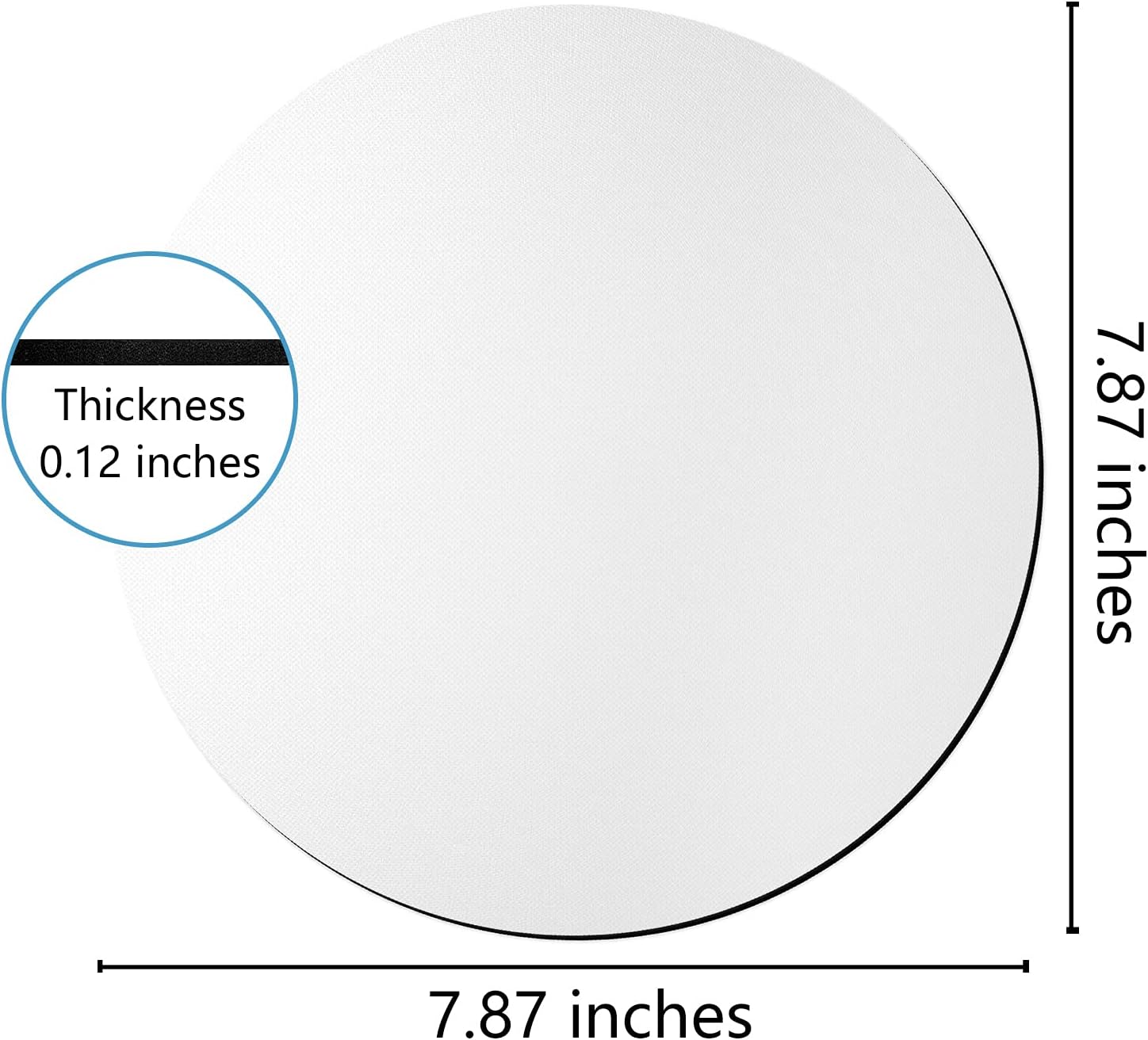 Nipichsha Sublimation Blank Mouse Pad, 20 pcs White Round Rubber Mouse Mat for DIY Crafts Sublimation Heat Transfer Press Printing Projects Supplies, Blanks Pad in Bulk, 7.87 x 7.87 inch