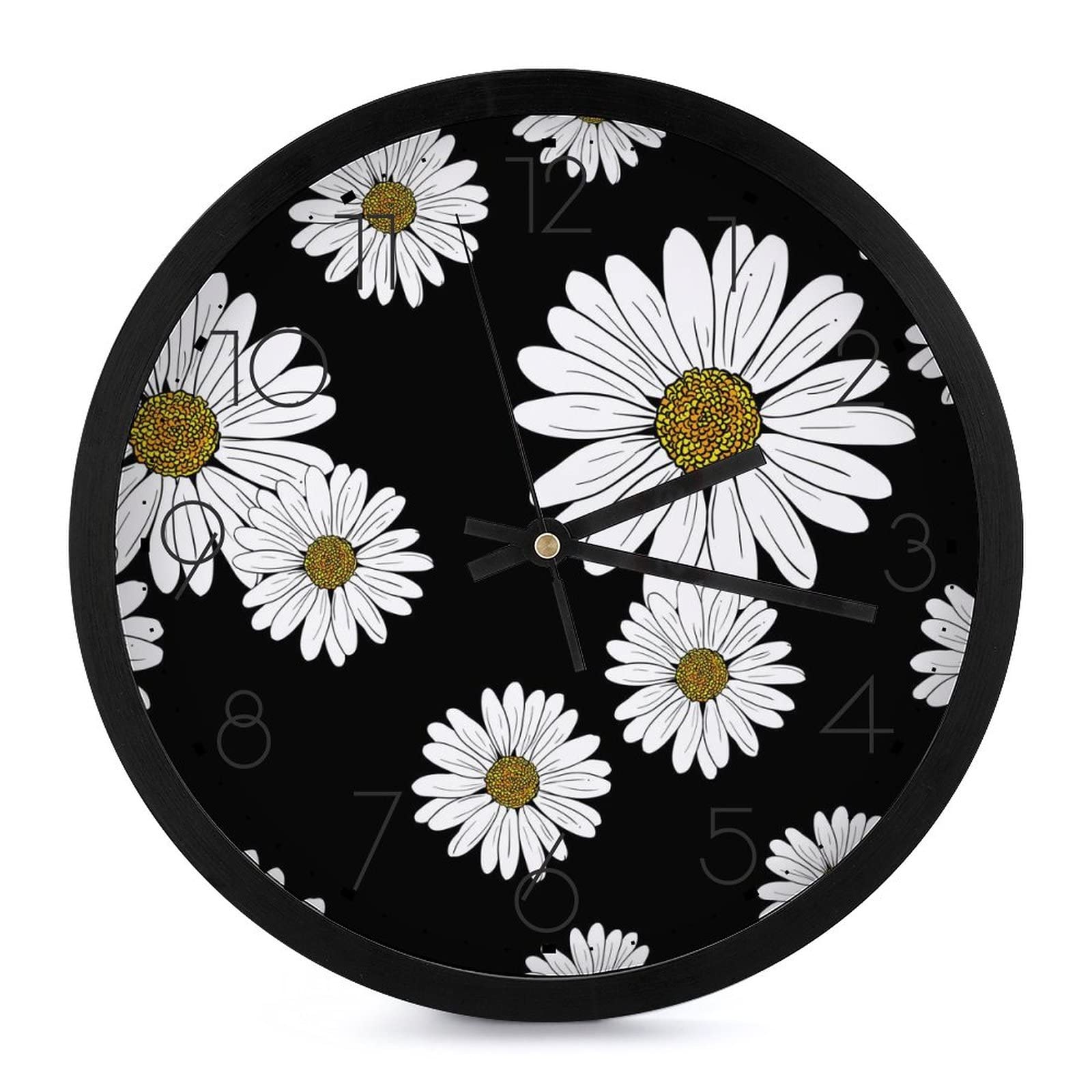 Horloge Murale Fleur Blanche Moderne et Silencieuse sans Aucun Tic-Tac