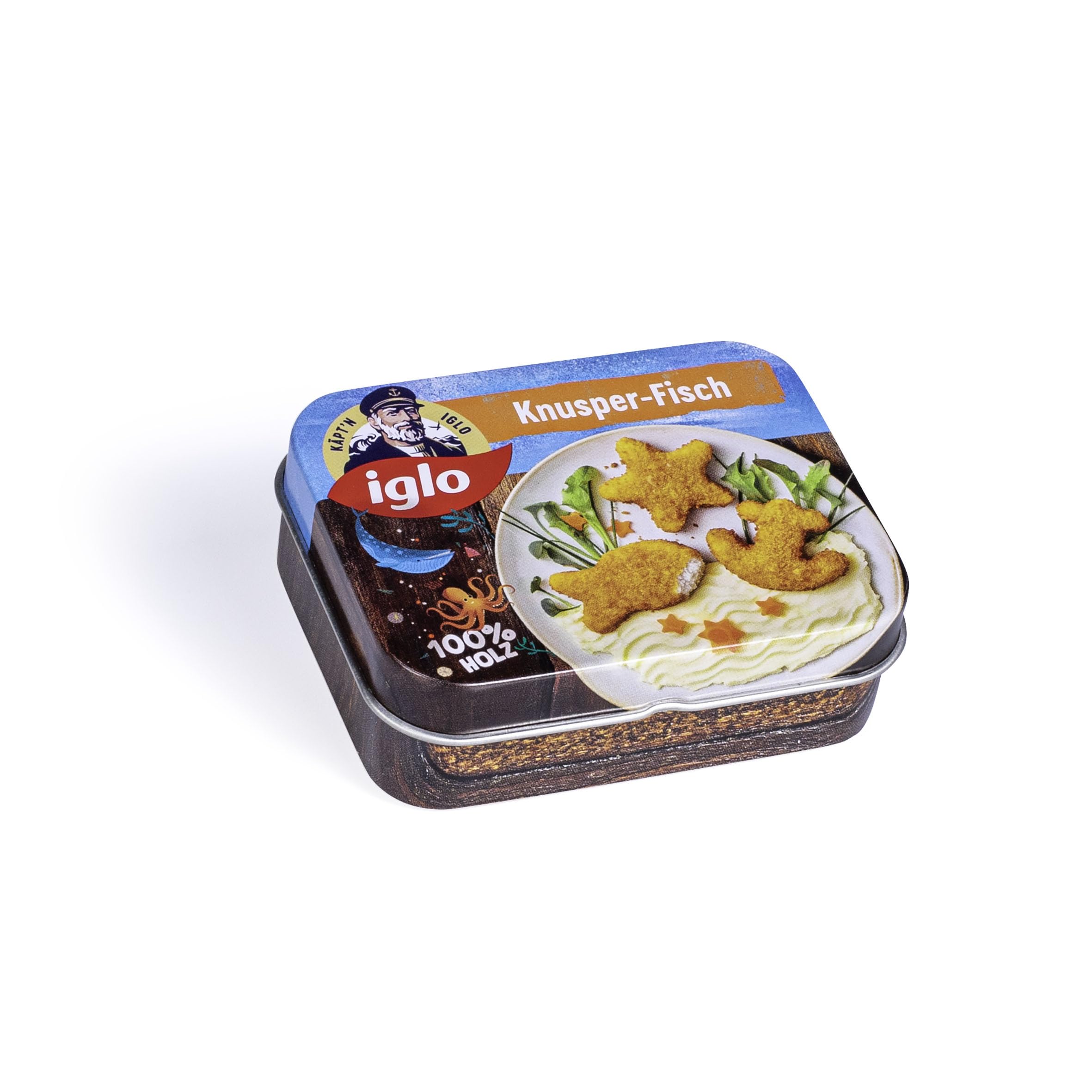 Erzi Poisson Croustillant Iglo – 3 Pièces En Bois Dans Une Boîte, Jeu D'imitation Dès 3 Ans