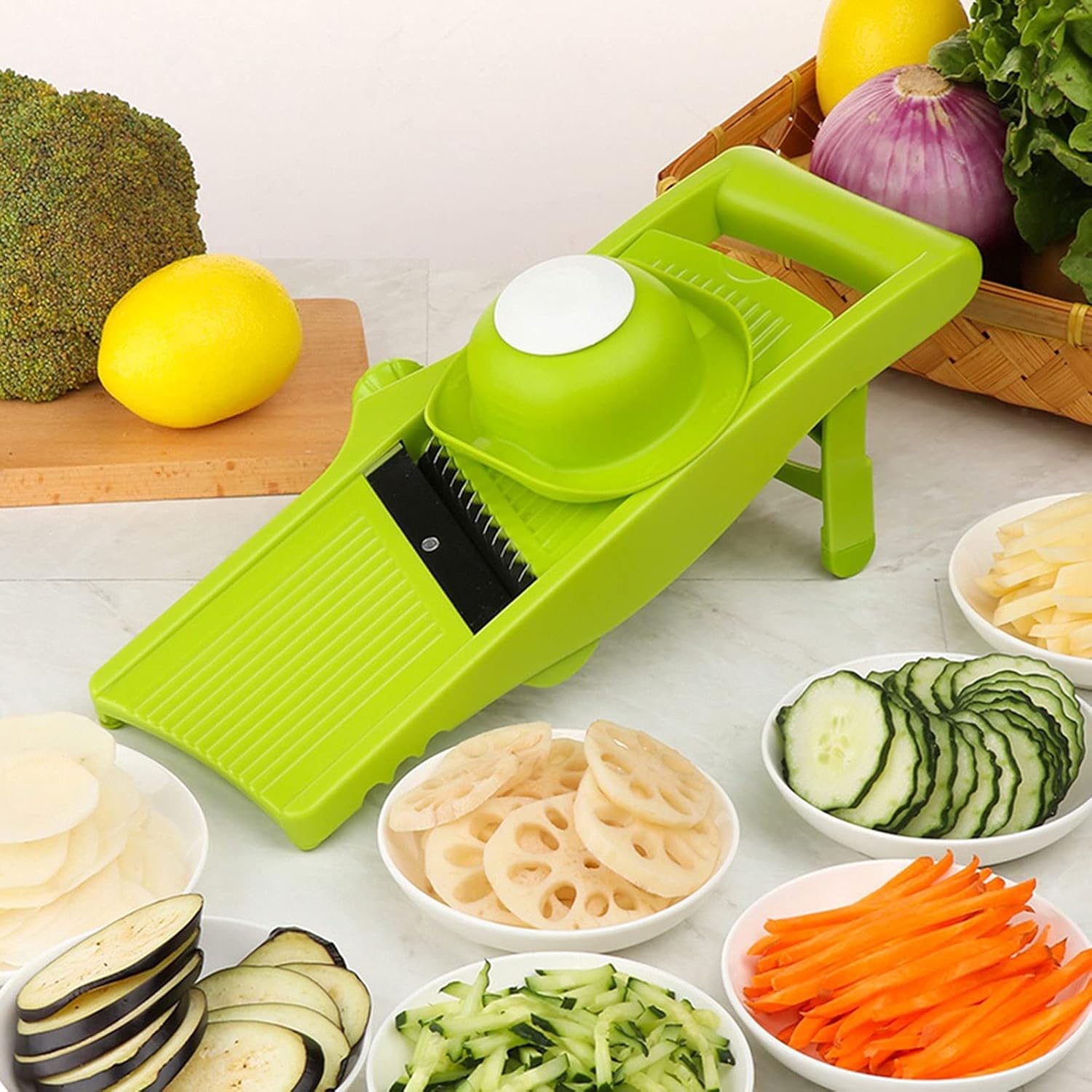 Mandolines Vegetable Cutter Manual Multifunctional Fruit Slicer Grater Shredders Drain Basket Slicers Gadget Adjustable Kitchen Accessories