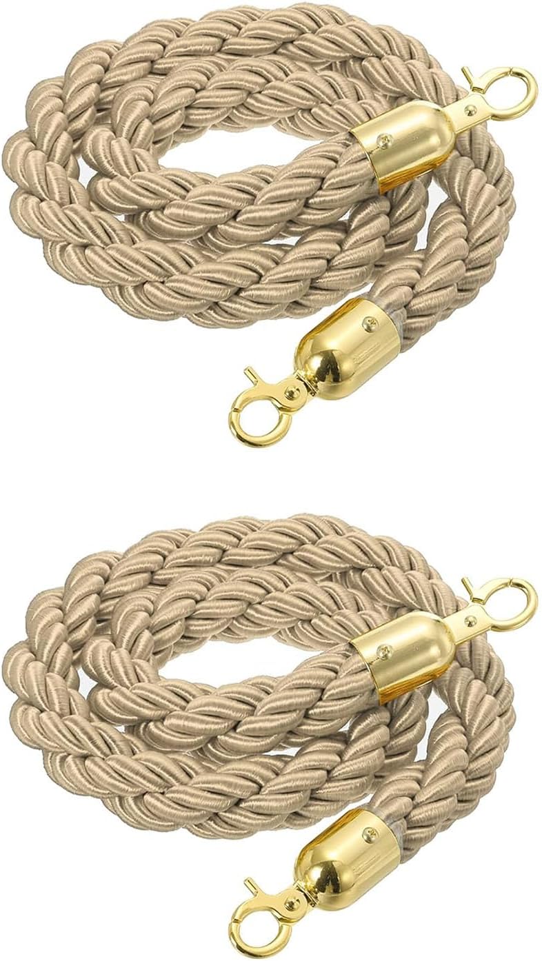 2 Pcs 4ft Rungenseil with Snap Hooks, Crowd Control Rope, Barrier Cord, il Rope for Party Events, Queue Management, and People Guidance System