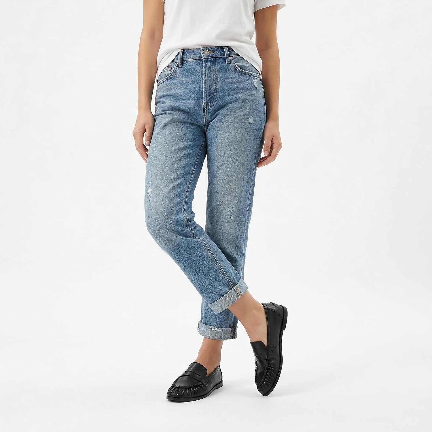 Penny Loafers for Women - Ruched Slip On Flats, Comfortable Dressy Work Shoes for Casual Office