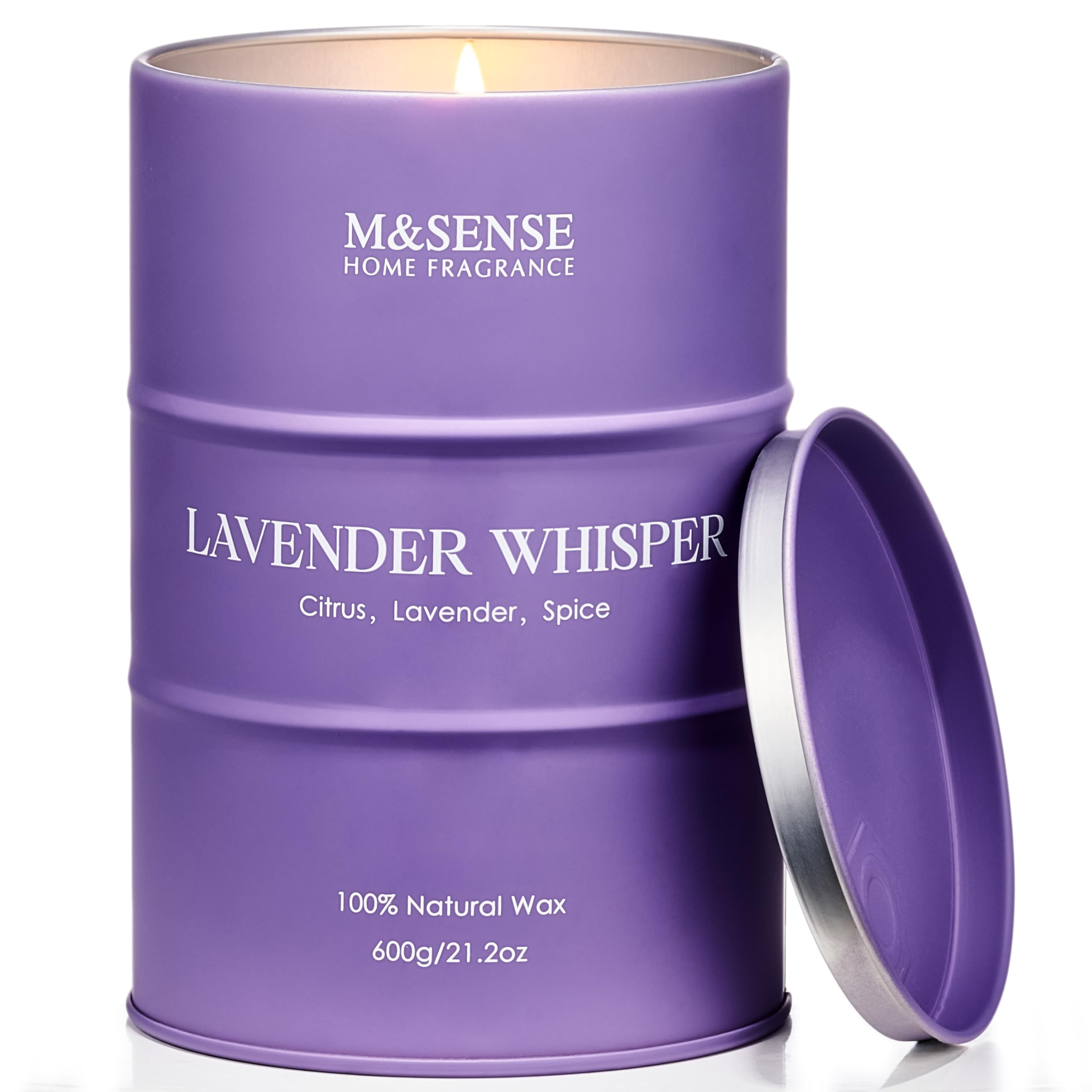 M&SENSE Candele profumate di soia di grandi dimensioni alla lavanda per la casa, candela profumata per lo stress, la meditazione e il relax, regali per la mamma, l'insegnante e gli amici