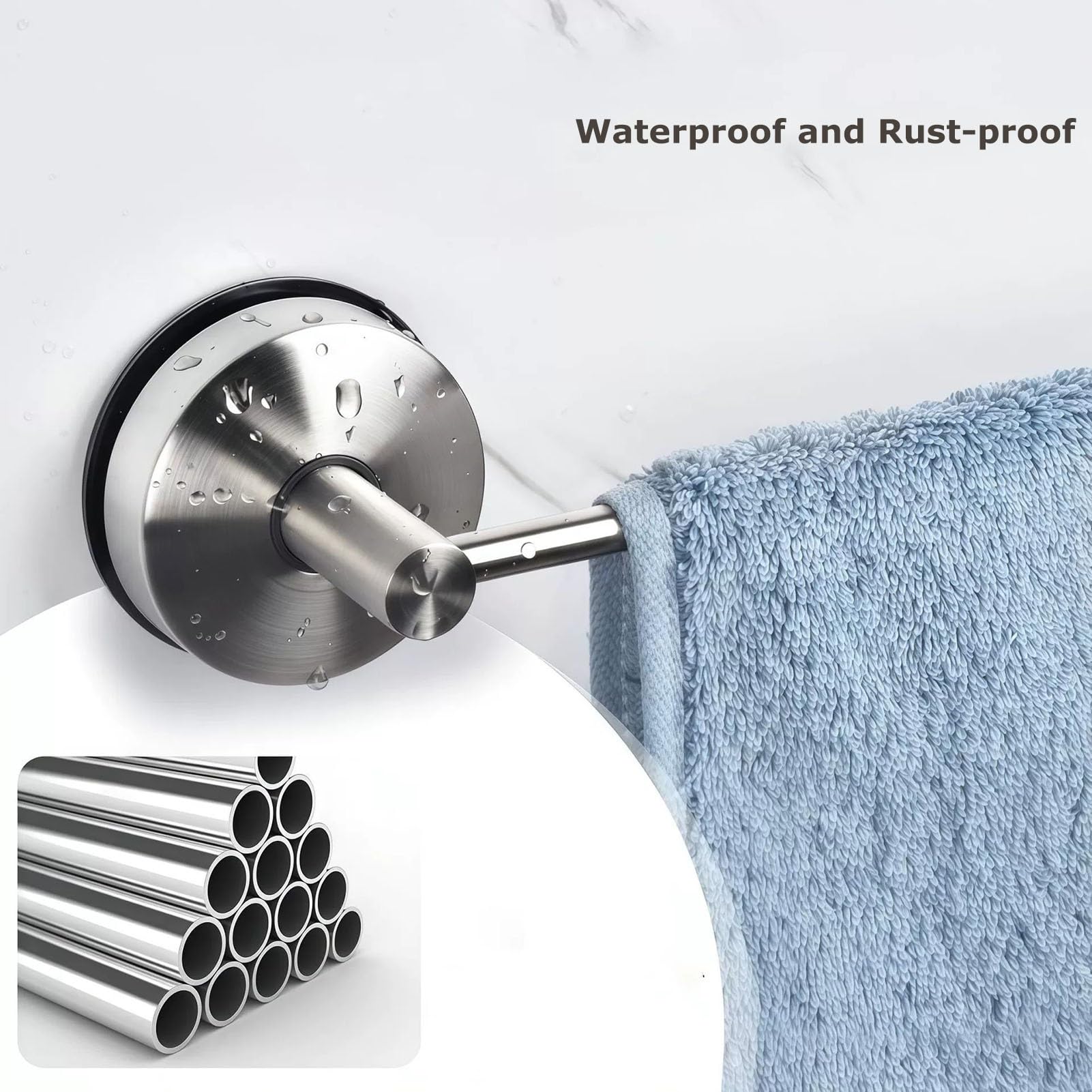 Toallero Telescópico Baño Barra Ajustable Acero | Inoxidable Colgar Toallas Organizar Ropa,Barra Pared para Baño Cocina(Negro)