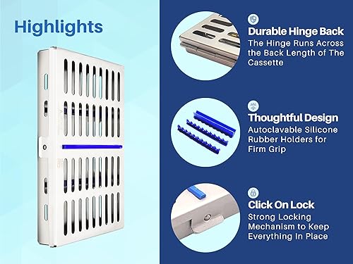 Miniatura 4 de ARTMAN - Caja de instrumentos para 5, 7, 10 y 20 instrumentos, organizador de instrumentos dentales (para 10 instrumentos)