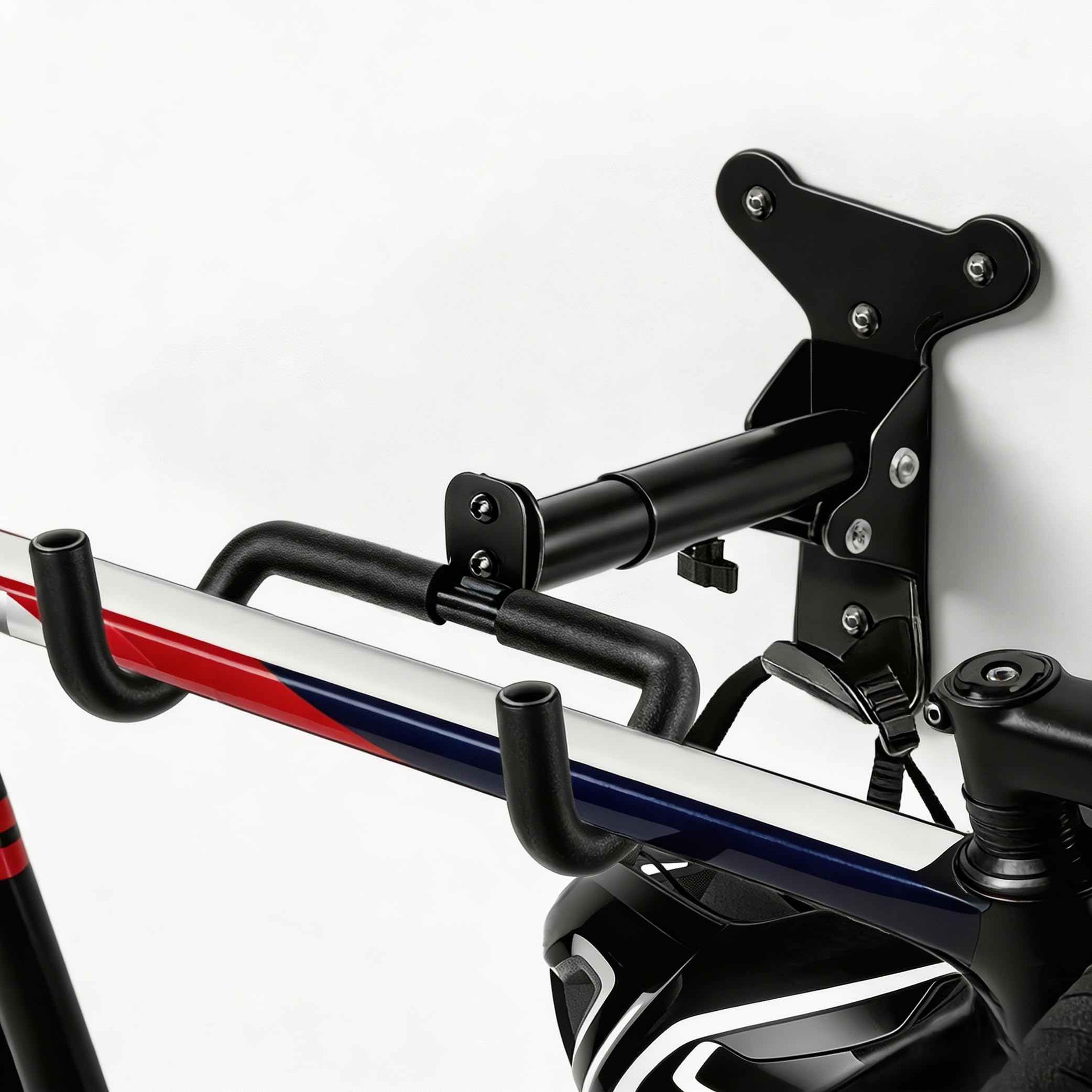 Support Mural Vélo, Porte-Vélo Horizontal pour Garage, Crochet Mural Résistant et Réglable pour Vélos de Route, VTT et Hybrides – Idéal Garage, Appartement et Maison-1 paquet | Rétractable et Pliable