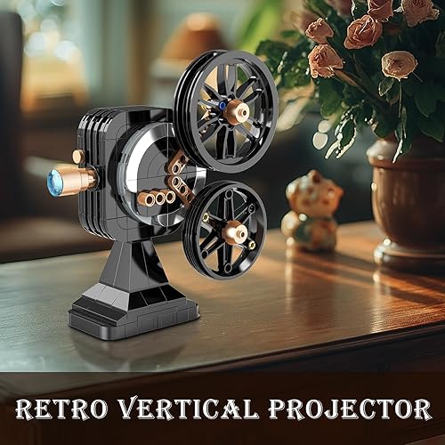 Miniatura 4 de Juego de construcción de modelos vintage 3 en 1 para adultos y adolescentes mayores de 14 años, proyector de fonógrafo retro, cámara coleccionable y