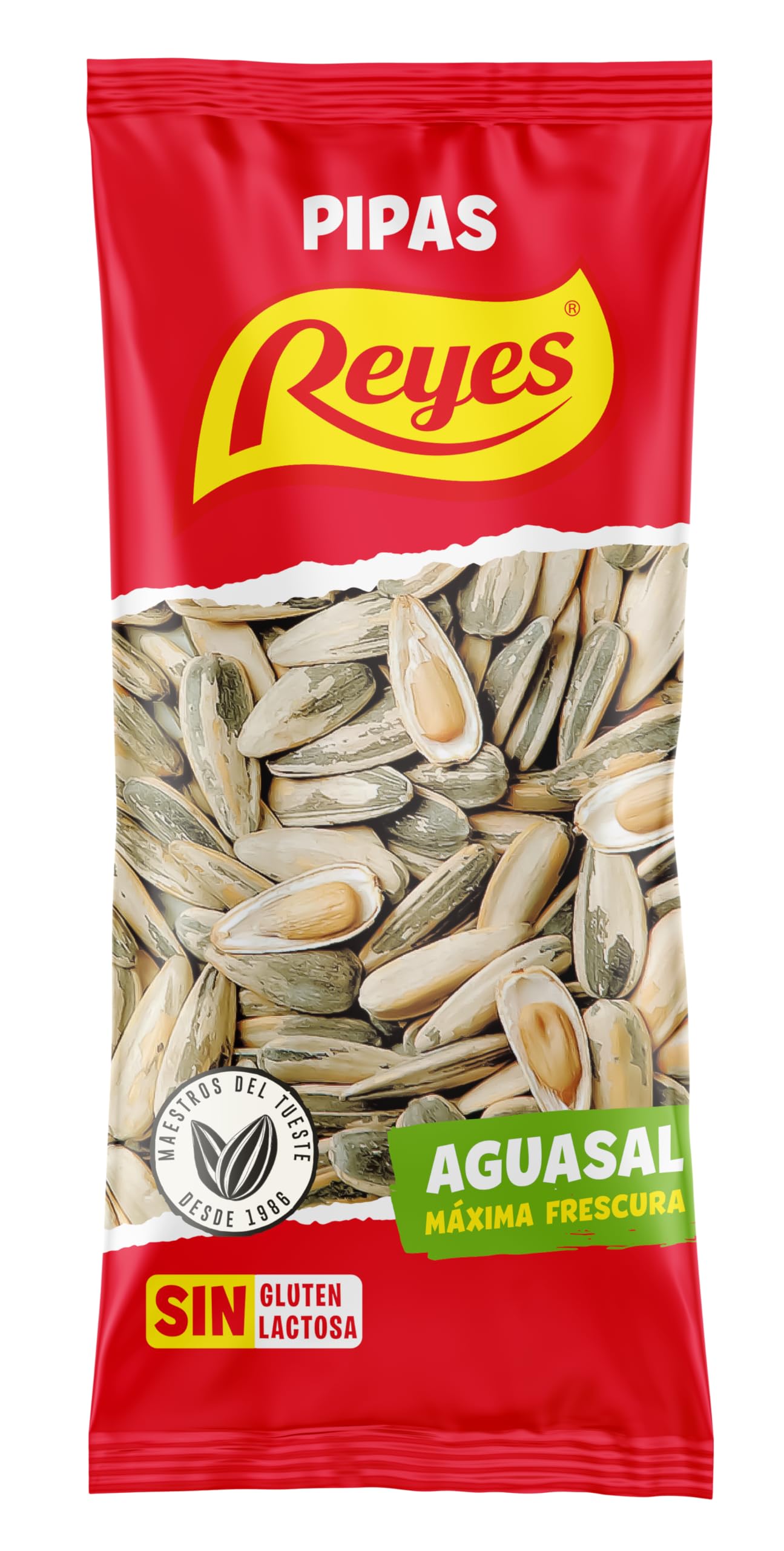 PIPAS DE GIRASOL TOSTADO «AGUASAL» REYES CAJA 15 UNIDADES