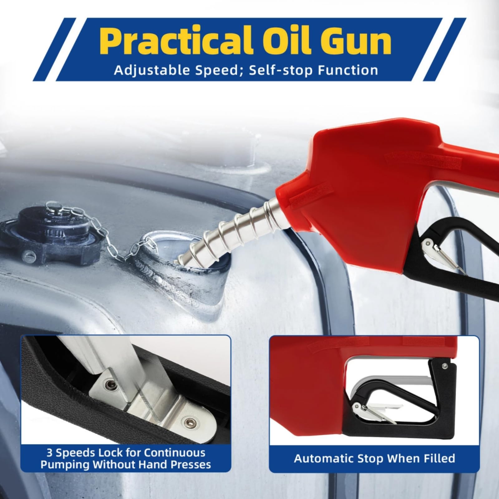 Pompa per Diesel 230V, Pompa per Olio Riscaldante, Pompa Autoadescante per Olio, Pompa di Aspirazione dell'Olio, 200W, 50 L/Min, Set Pompa Diesel con Filtro Diesel e Maniglia, Pompa per Diesel e Olio