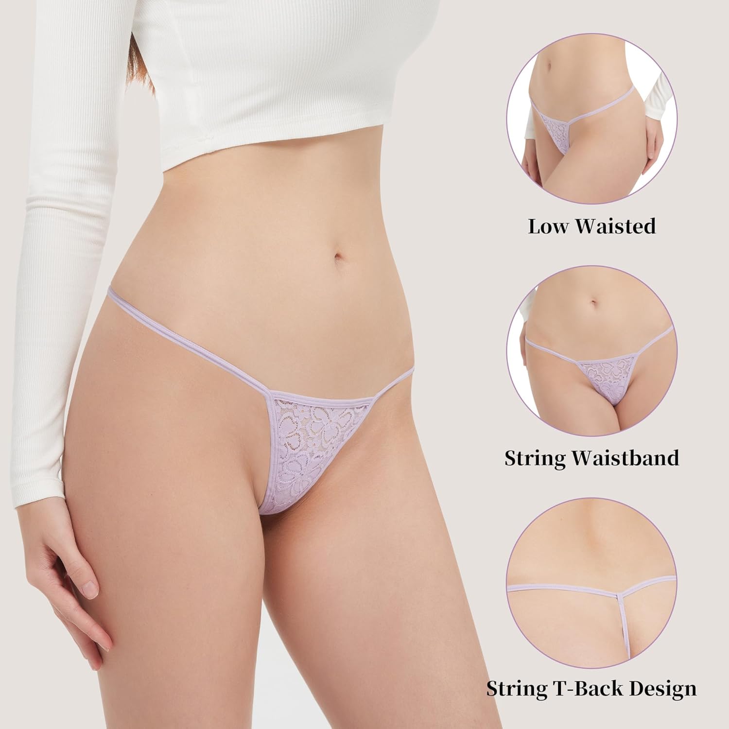 G String Thongs for Women Soft Comfortable Thong Panties Sexy Underwear Size XS-4XL - Image 3