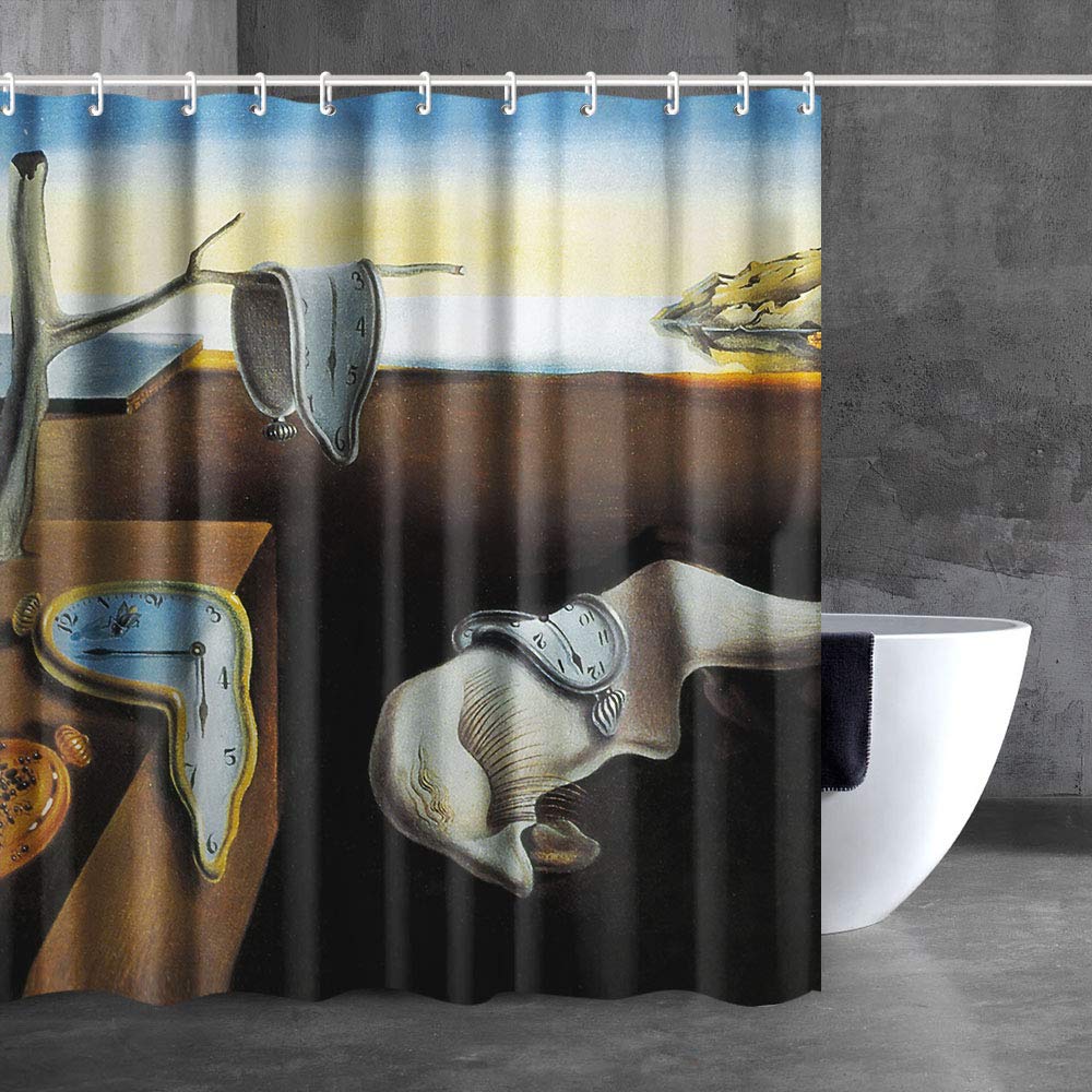 INVIN ART[Upgraded Version Bathroom Shower Curtain Set The Persistence of Memory by Salvador Dali