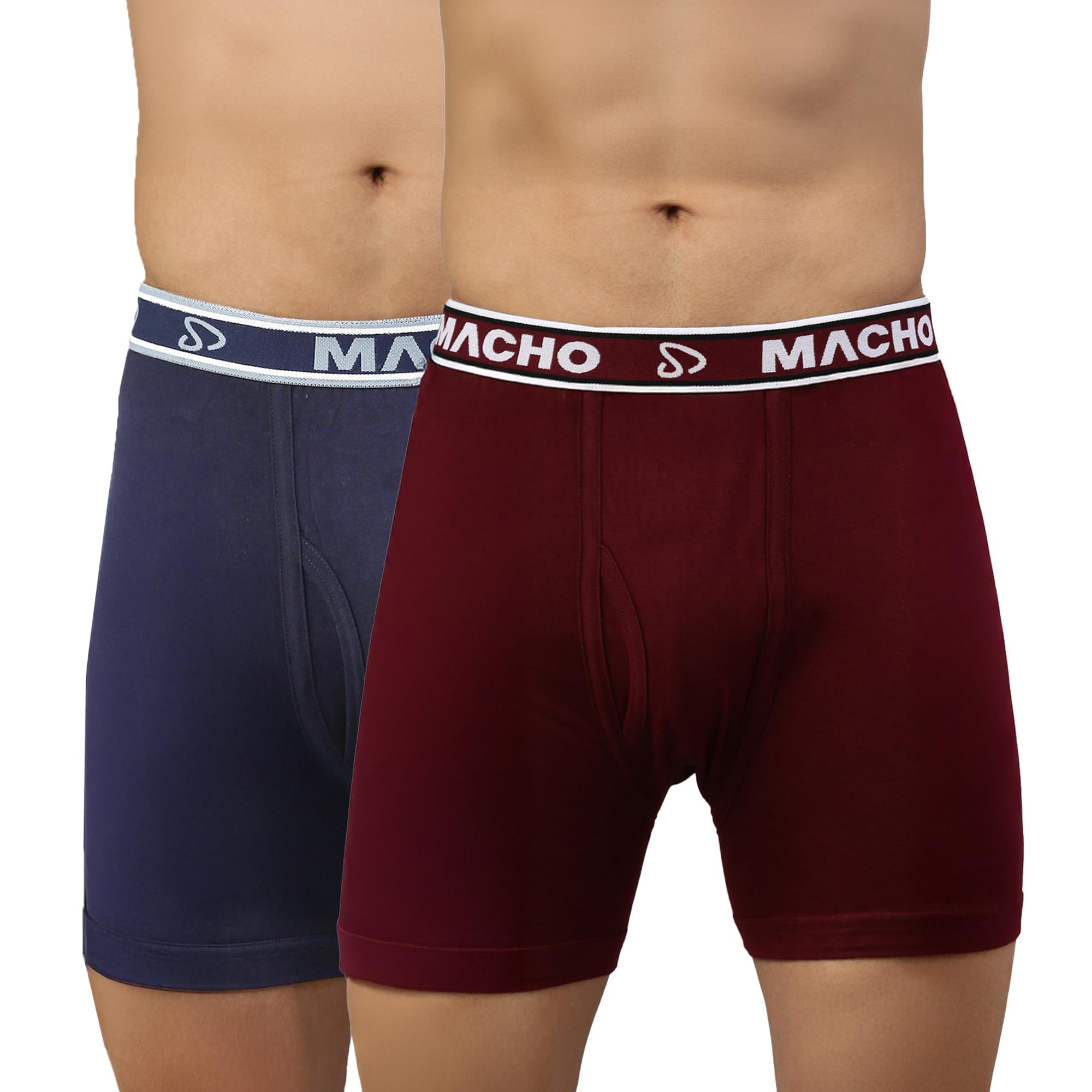 Men's Long Cotton Fine Trunk Pack of 2 (Multi Color), 95 cm