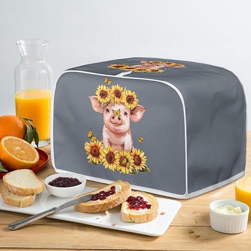 Miniatura 4 de Fundas para tostadoras de 2 rebanadas de cerdo de girasol, resistentes a los arañazos, resistentes a las manchas, para tostadoras de pan, cocina,