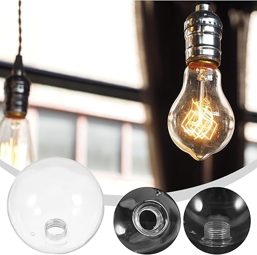 Miniatura 7 de jojofuny Globos de vidrio transparente para lámparas de 3.9 pulgadas de diámetro, pantalla redonda para lámpara G9, pantalla de bola para lámpara de