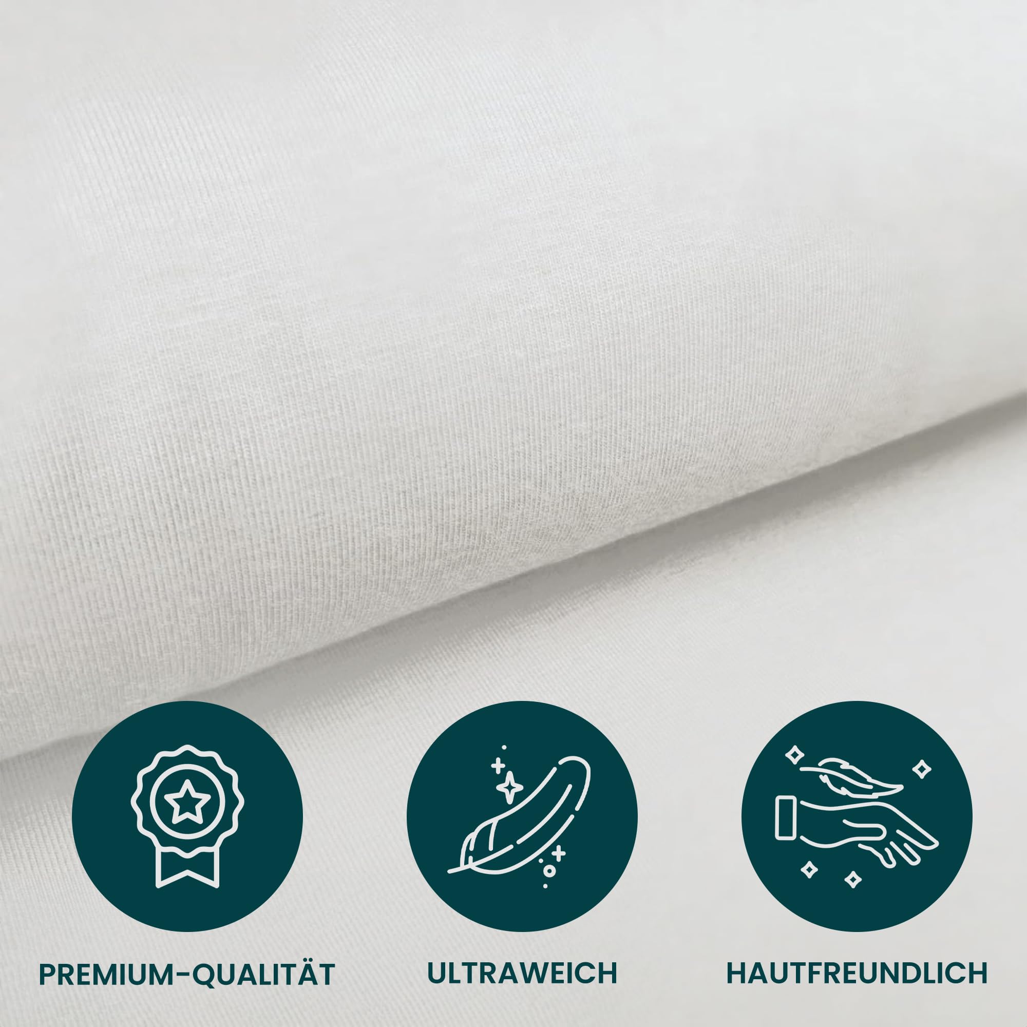 Queen Size Molton Matratzenschoner Queensbett (135-160cm x 210) für Wohnmobil oder Wohnwagen - Queensbett Matratze -Oeko-TEX - 100% Baumwolle, Weiß