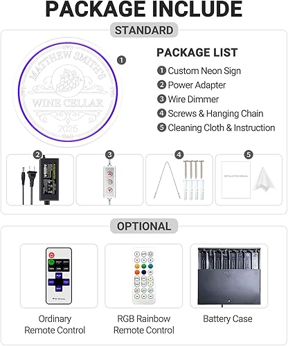 Miniatura 9 de Letreros de neón de vino LED personalizados, decoración de bar casero de vino, negocios regulable con control remoto de sincronización