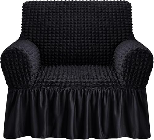 Miniatura 57 de NICEEC - Funda de sofá biplaza, 1 pieza, fácil de ajustar, universal, alta elasticidad, duradera, protector de muebles con faldón, estilo campestre