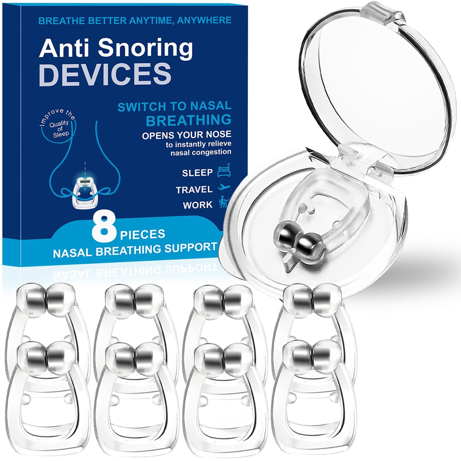 Nasal Dilators for Sleeping Anti Nose Clip to Ensure Deep Sleep Snoring Nose Clip Nose Magnet for Breathing