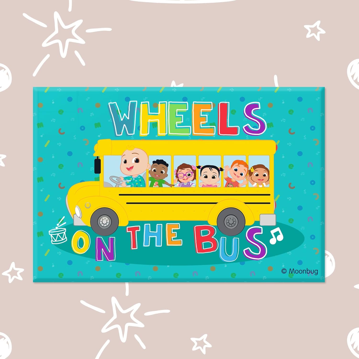 EGD JJ & Friends Picture Frame I Acrylic Art for Kids Bedroom I CoComelon Acrylic Frame I Wall Decor I Rectangular Wooden Stand for Wall Support I Multiple Sizes Options (Wide 24"x 16" Height)