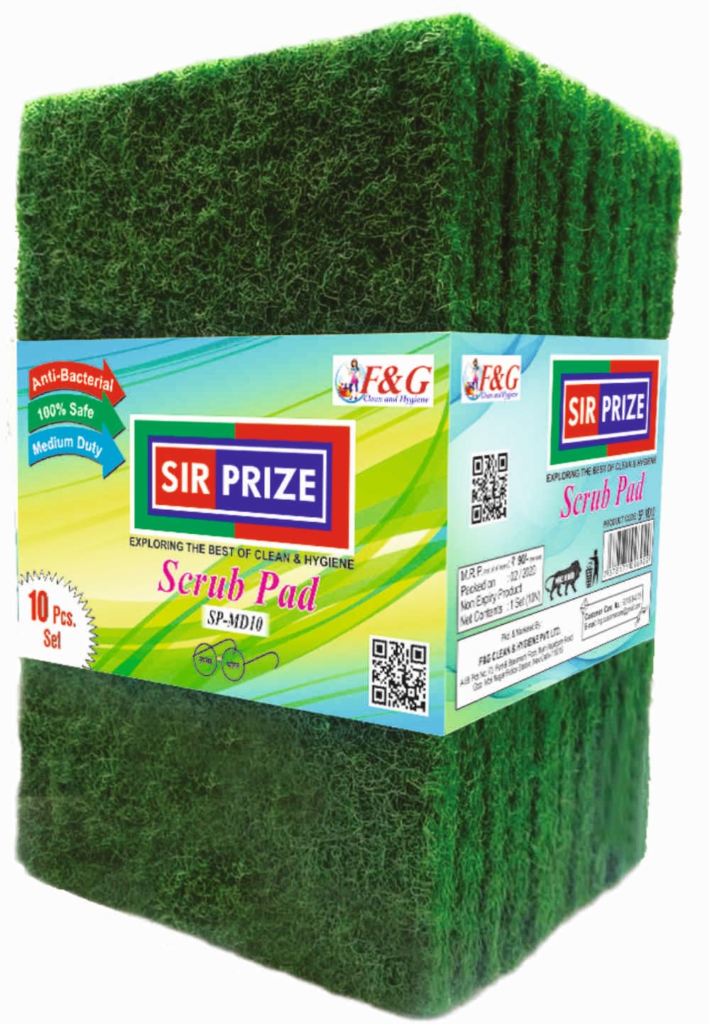F&G SIR PRIZE Scouring Pad, 10 Pcs Dish Scrubber Scouring Pads,6X 4 inch Green Reusable Household Scrub Pads for Dishes, Kitchen Scrubbers & Metal Grills (Large 1 Pack) (B0CZP2YMZY) Amazon Price History, Amazon Price Tracker