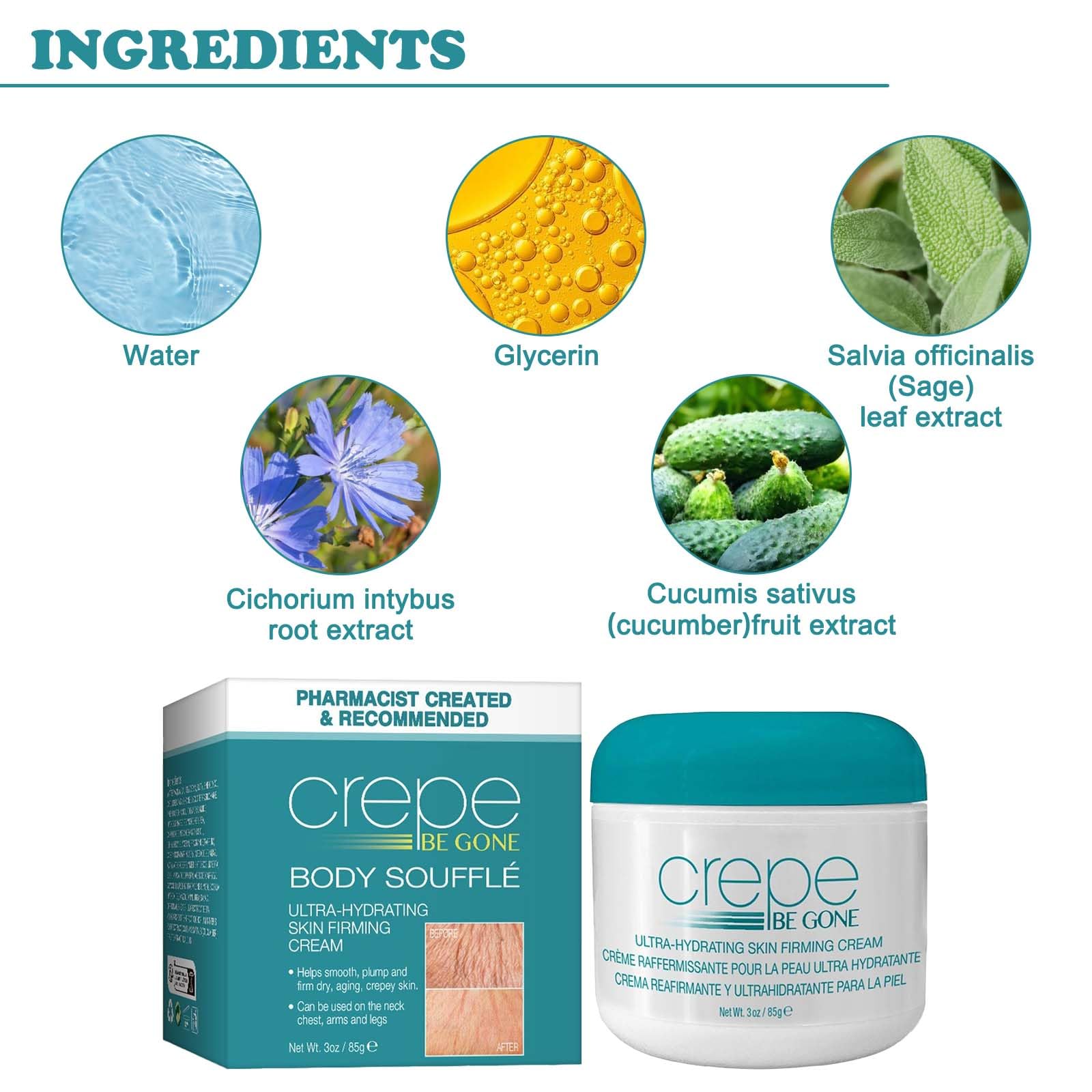 Body Souffle 85g Firming Neck Cream Ultra Hydrating Crepe Skin Firming Cream Body Souffle for Women Deeply Moisturizing Suitable for Neck Chest - Image 3