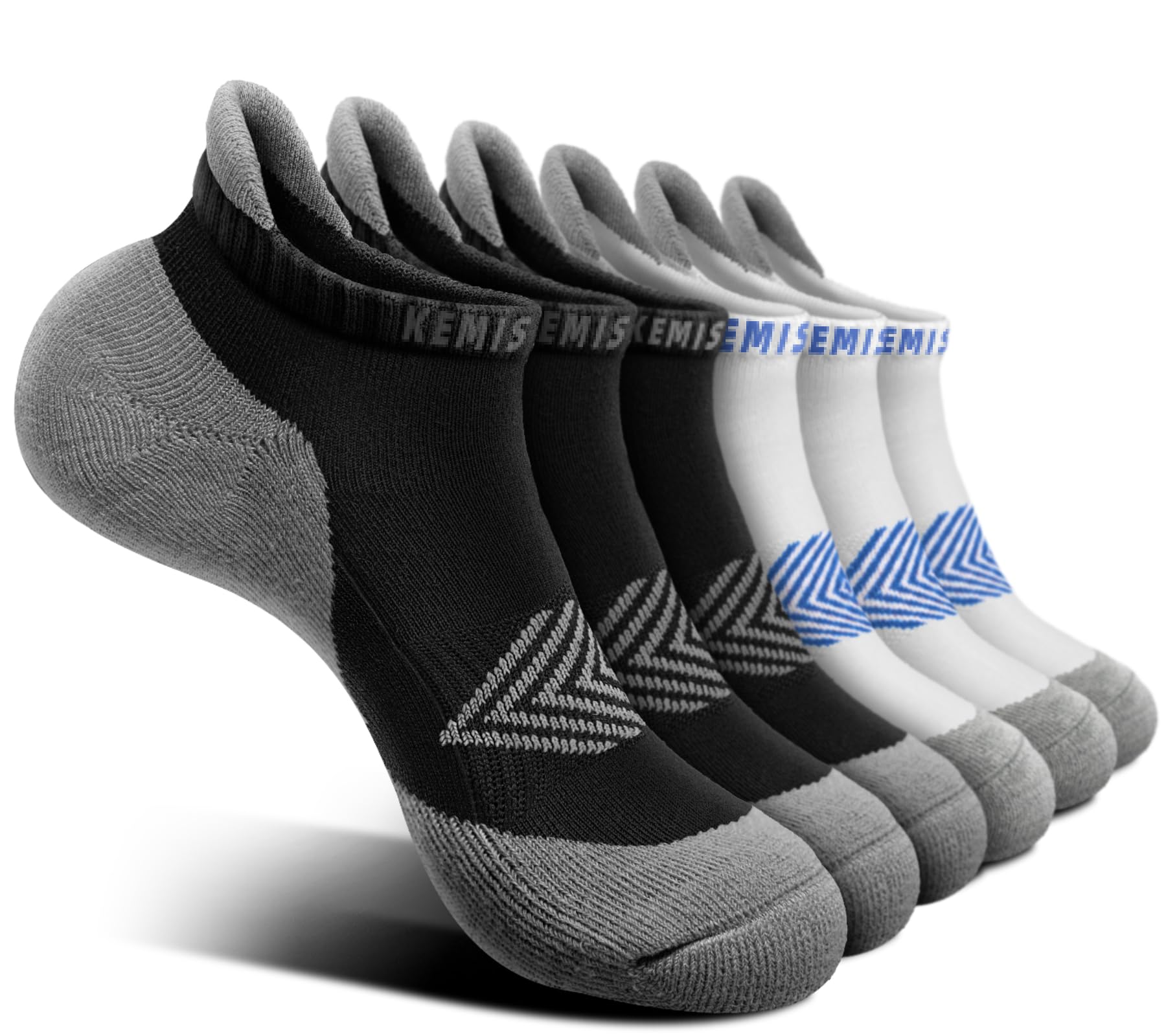 BULLIANT Socks For Women 6Pairs-Womens Athletic Ankle Socks No Show Cushioned for Walking Running-Compression Arch Support(6Pairs,Shoes Size:Women 11-13)