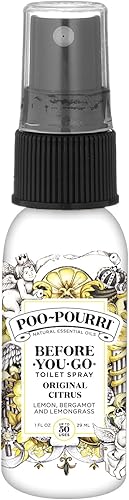 Poo-Pourri Before-You-Go - Aerosol para inodoro, cítricos originales, 1 onza líquida, limón, bergamota y citronela