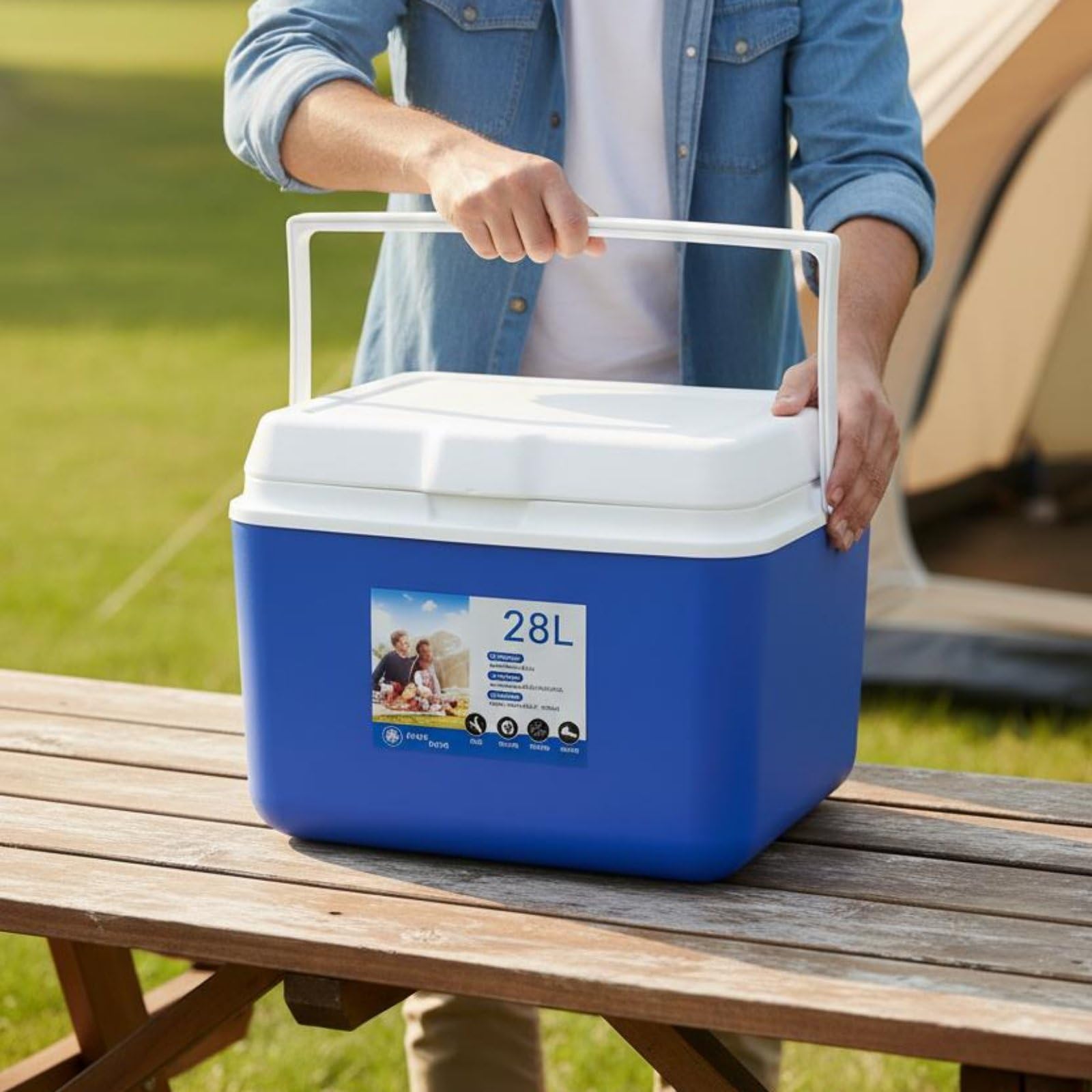 Portable Scatola Termica Rigida Contenitore Isotermico per Caldo E Freddo Struttura Resistente Portatile Raccomandato per Campeggio Viaggi Auto Gite Trasporto Alimenti