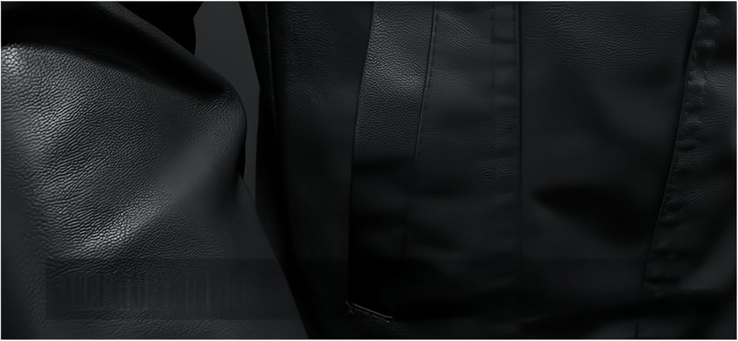 Mens Faux Leather Jacket Motorcycle Jackets For Men Slim Fit PU Leather Washed Vintage Classic Coats Wash Fade Jackets
